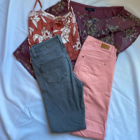 Bundle-1 Paige Skinny Verdugo Jeans Size 27 - Iris Pant Size 5 and 2 Summer tops - Picture 4 of 16